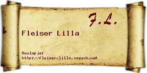 Fleiser Lilla névjegykártya